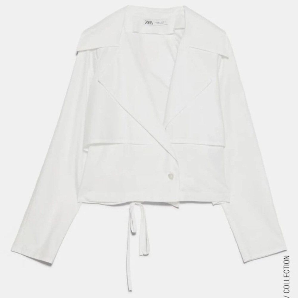 NWT Zara LAPEL COLLAR POPLIN SHIRT TRF